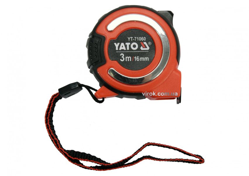 Рулетка з нейлоновим покриттям YATO 3 м х 16 мм фото