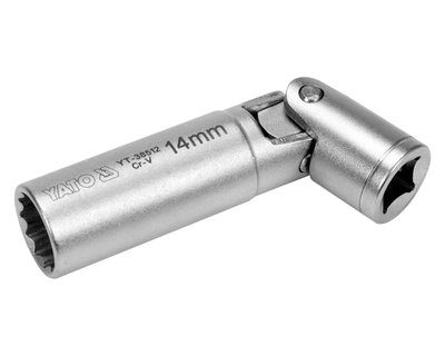 Головка свічкова М14 мм з карданом YATO YT-38512, 3/8" фото