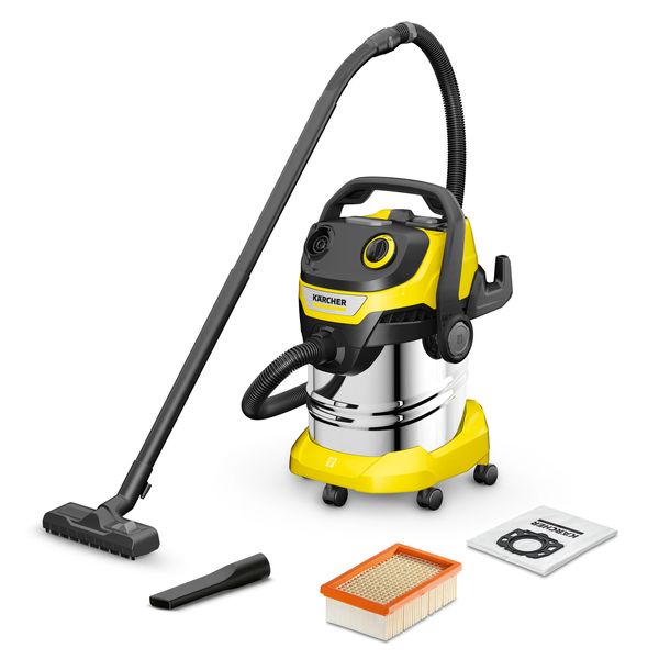 Karcher WD 5 S V-25/5/22 з нержавіючим баком (1.628-350.0), 1100 Вт, 25 л, сухе/вологе фото