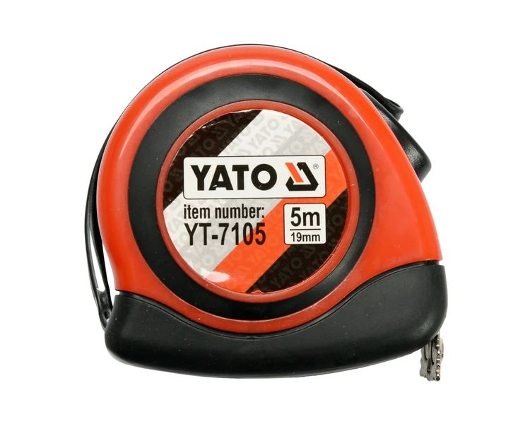 Рулетка 5 м нейлонова з магнітом та автостопом YATO YT-7105, полотно 19 мм фото