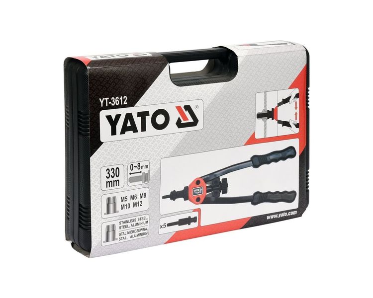 Заклепувальник дворучний для різьбових заклепок YATO YT-3612, М5-М12 мм, 330 мм фото