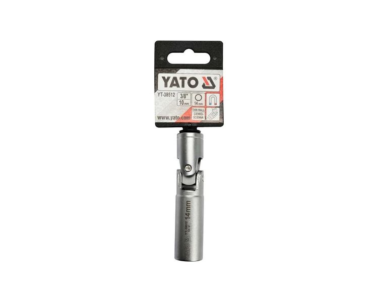 Головка свечная М14 мм с карданом YATO YT-38512, 3/8" фото