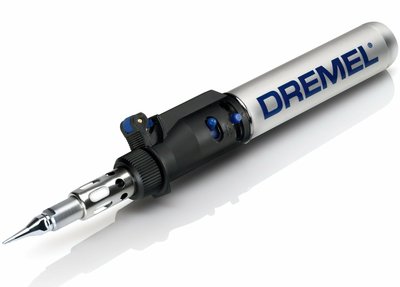 DREMEL VersaTip 2000 (F.013.200.0JC) - паяльник газовий, 17 мл, п'єзопідпал, 6 насадок фото