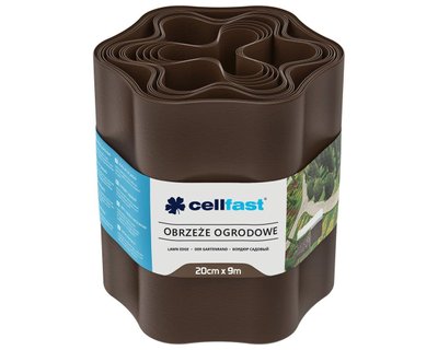 Стрічка бордюрна для газону Cellfast 30-013H, 200 мм х 9 м, коричнева фото