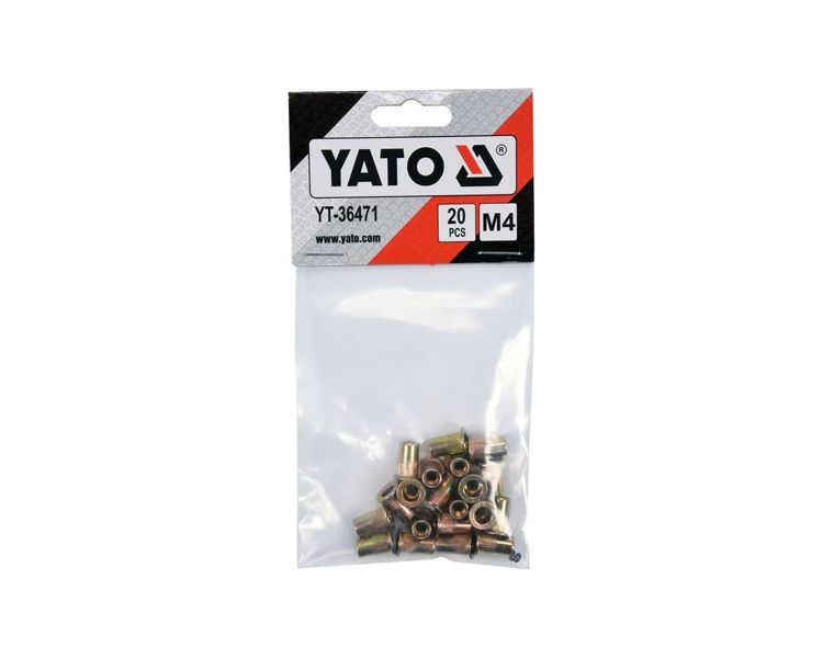 Заклепка різьбова сталева М4 YATO YT-36471, 11 мм, 20 шт фото