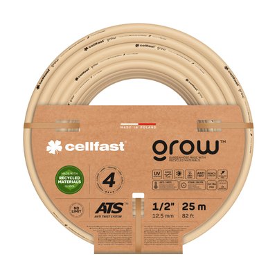 Шланг садовый 1/2" четырехслойный 25 м Cellfast GROW™ (13-500), экологический, до 27 бар фото