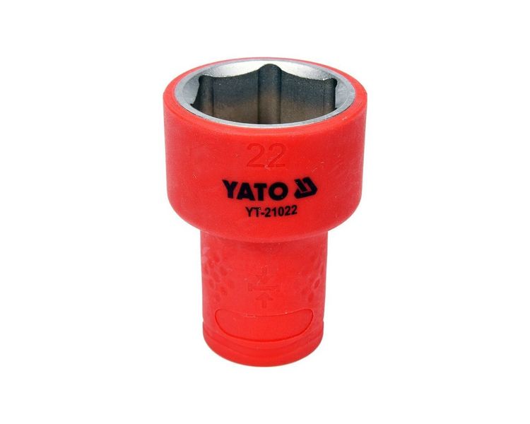 Головка торцевая диэлектрическая М22 YATO YT-21022, 3/8″, 47/30 мм, VDE до 1000 В фото