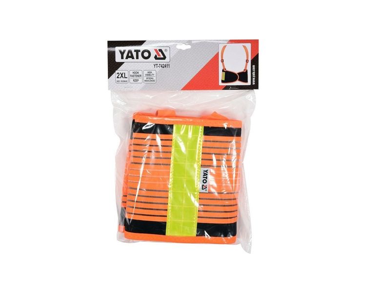 Пояс для поддержки спины эластичный YATO YT-74241 оранжевый, 125х20 см, XL фото