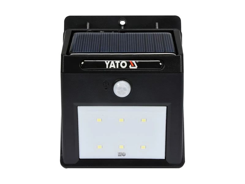 Светильник на солнечной батарее с датчиком движения YATO YT-81856, 3.7 В, 0.9 Ач, 120 Лм фото