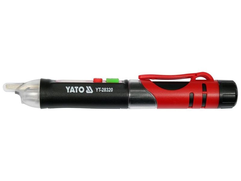 Індикатор напруги безконтактний YATO YT-28320, 12-1000 В, регулювання чутливості, LCD, LED, зумер фото
