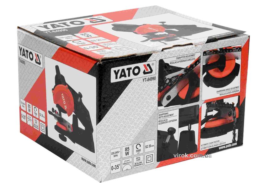 Станок для заточки цепей бензопил YATO YT-84990, 85 Вт, 5500 об/мин фото