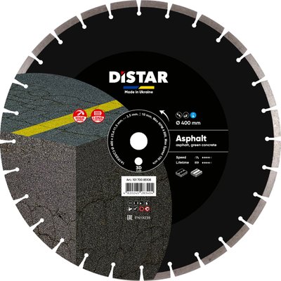 Диск асфальтореза 400 мм Distar ASPHALT 1A1RSS (10170085108), посадка 25.4 мм, толщина 3.5 мм фото