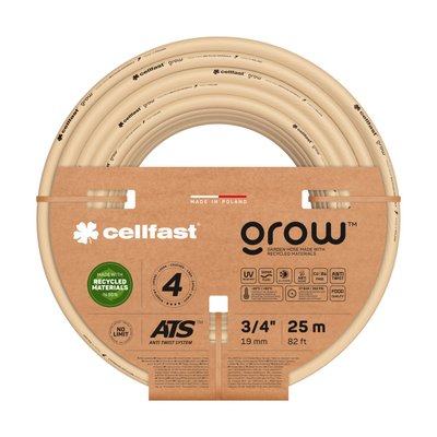 Шланг садовый 3/4" четырехслойный 25 м Cellfast GROW™ (13-521), экологический, до 27 бар фото