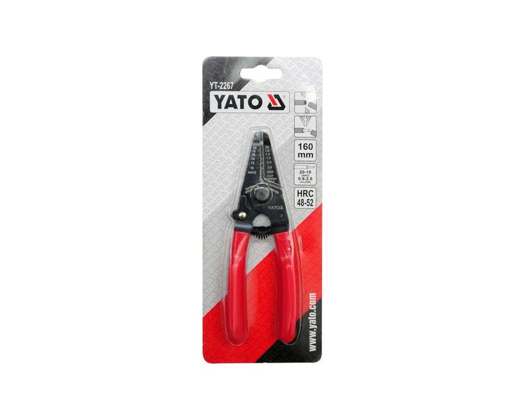 Знімач ізоляції ручний YATO YT-2267, 0.8-2.6 мм2, 160 мм фото