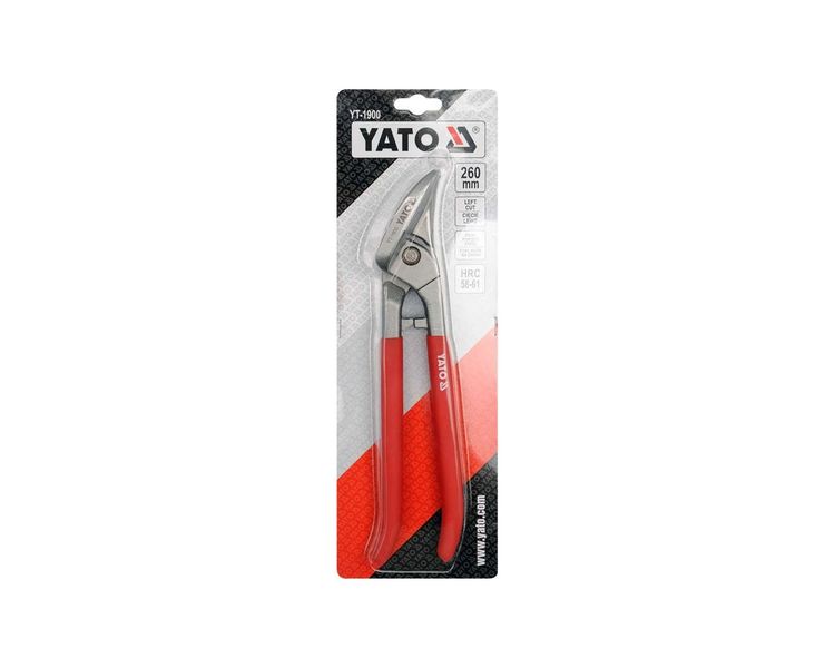 Ножиці по металу холодноковані ліві YATO YT-1900, 260 мм, сталь HCS, 58-61 HRC фото