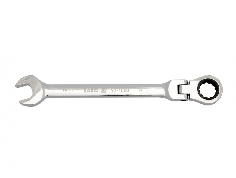 Ключ комбинированный с трещоткой и шарниром М14 YATO YT-1680, 185 мм фото