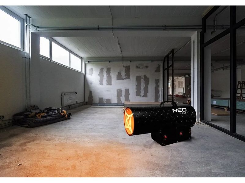 Газовая тепловая пушка 50 кВт NEO TOOLS 90-085, 1.5 бар, 1000 м3/ч, пьезоподжиг, редуктор фото