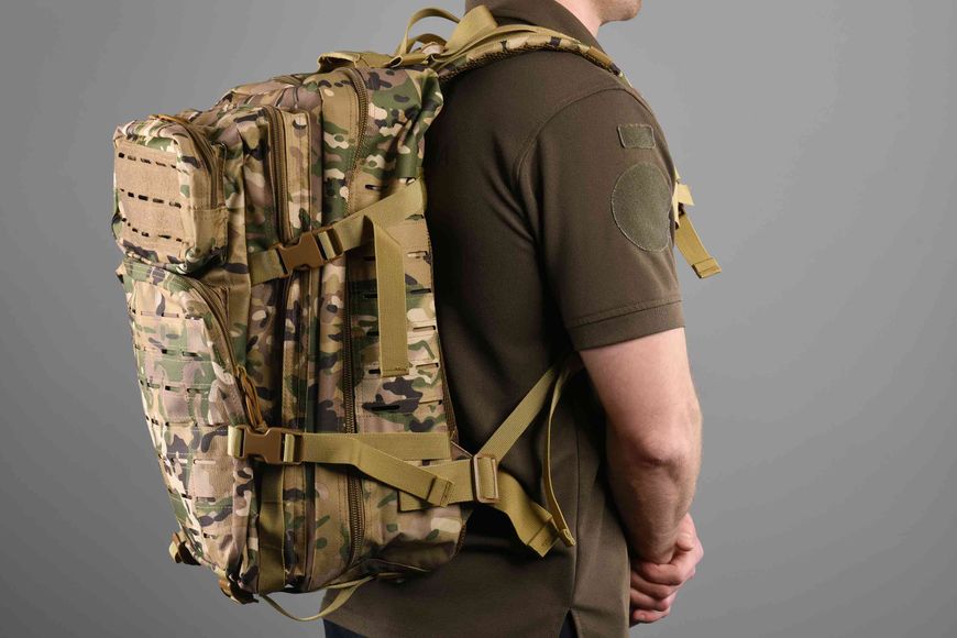 Рюкзак тактичний 2E Tactical 45 L, світлий камуфляж, 37x53x24 см фото