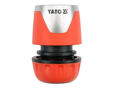 Соединитель с аквастопом YATO для шлангов 1/2" ABS фото