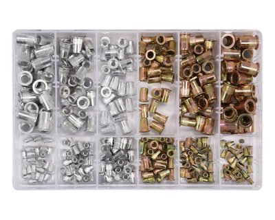 Набір сталевих та алюмінієвих нітогайок М3-М10 мм YATO YT-36480, 300 шт фото