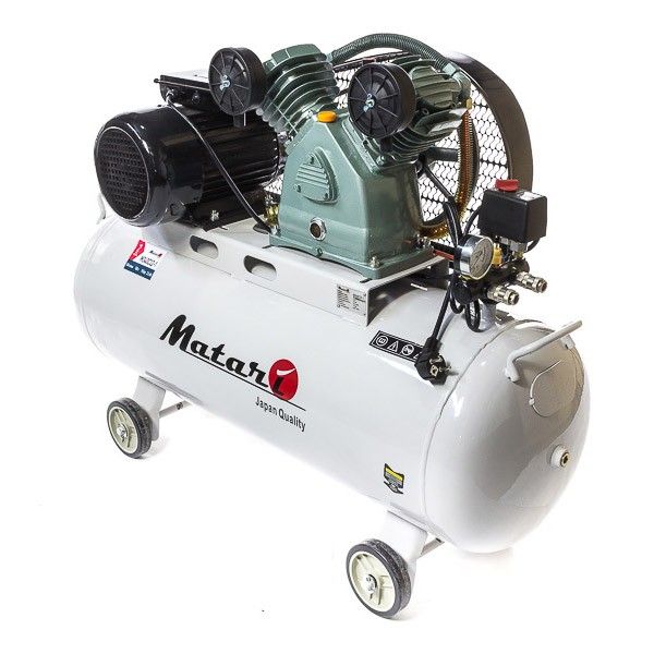 Компрессор ременной MATARI, 2.2 кВт, 100 л, 340 л/мин фото