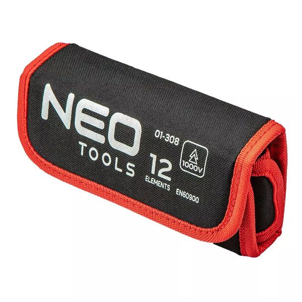 Neo Tools 01-308 отвертка диэлектрическая со сменными стержнями, VDE 1000V, 12 шт. фото