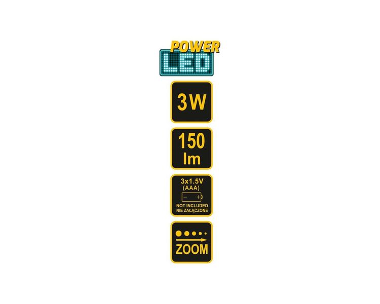LED фонарь VOREL 88550 на батарейках, 3 Вт, 150 Лм фото