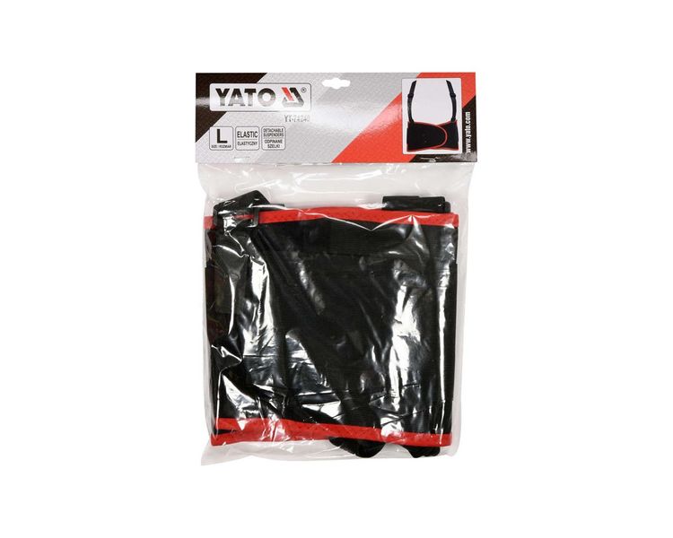 Пояс для поддержки спины эластичный YATO YT-742401 черный, 125х20 см, XL фото