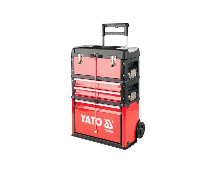 Модульная система ящиков для инструментов на колесах YATO YT-09101, 3 секции фото