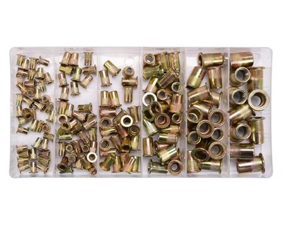 Набір різьбових заклепок сталевих М3-М10 мм YATO YT-36481, 150 шт фото