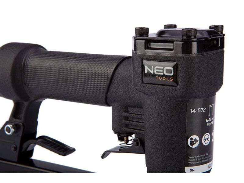 Степлер пневматический для скоб типа "80" NEO TOOLS 14-572, 6-16 мм, 6.3 бар, 1/4" фото