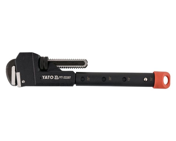 Ключ трубний телескопічний YATO YT-22257, до 80 мм, 400-550 мм фото