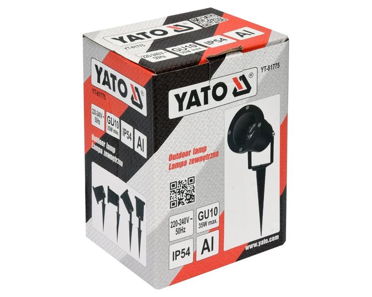 LED светильник садовый на пике YATO YT-81775, 220 В, 35 Вт, 315х92 мм фото