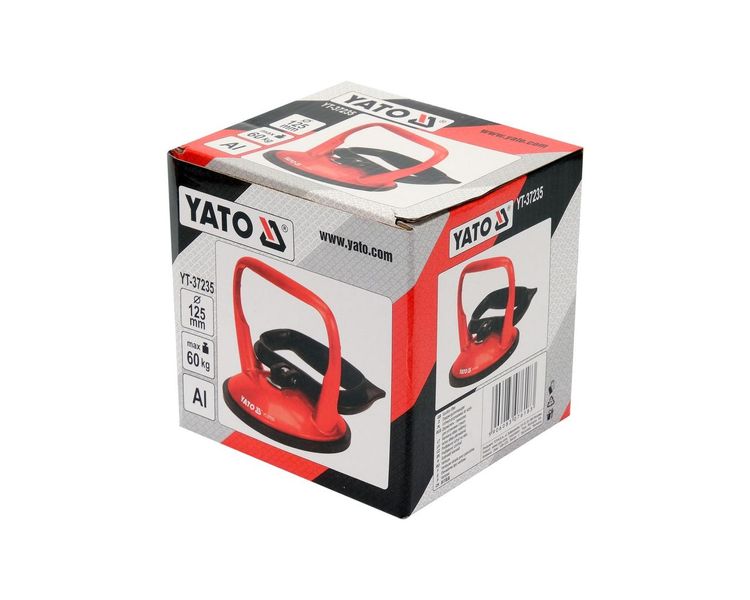 Присоска вакуумная одинарная алюминиевая YATO YT-37235, 125 мм, до 60 кг фото