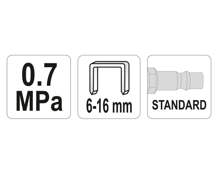 Степлер пневматичний YATO YT-09201 для скоб 6-16 х 12.7 мм фото