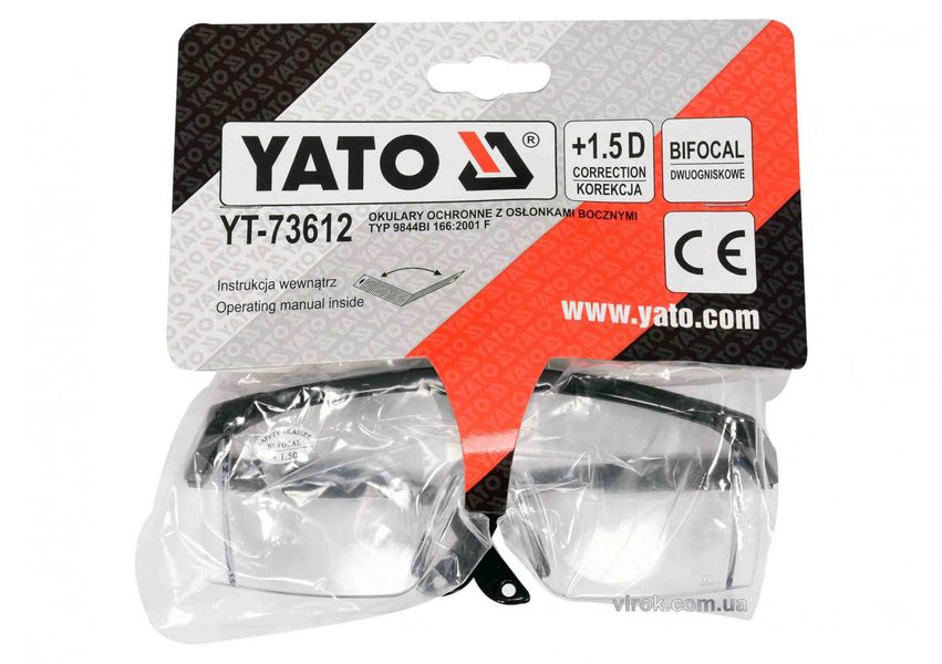 Очки защитные с коррекцией зрения +1.5 диоптрии YATO YT-73612 фото