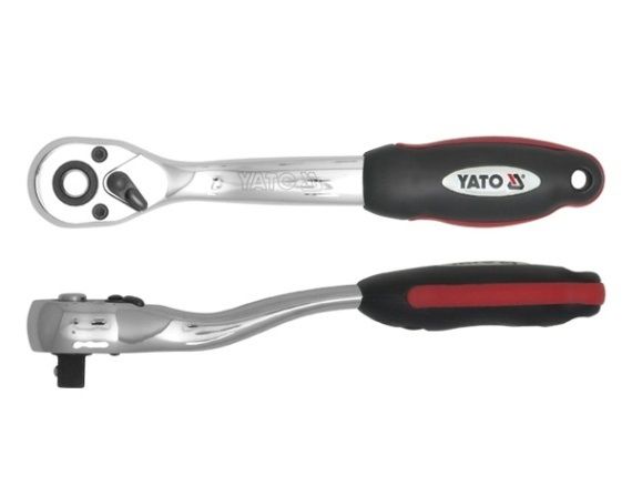Трещотка YATO 1/2" с изогнутой ручкой YT-0318, 250 мм 72 зуба фото