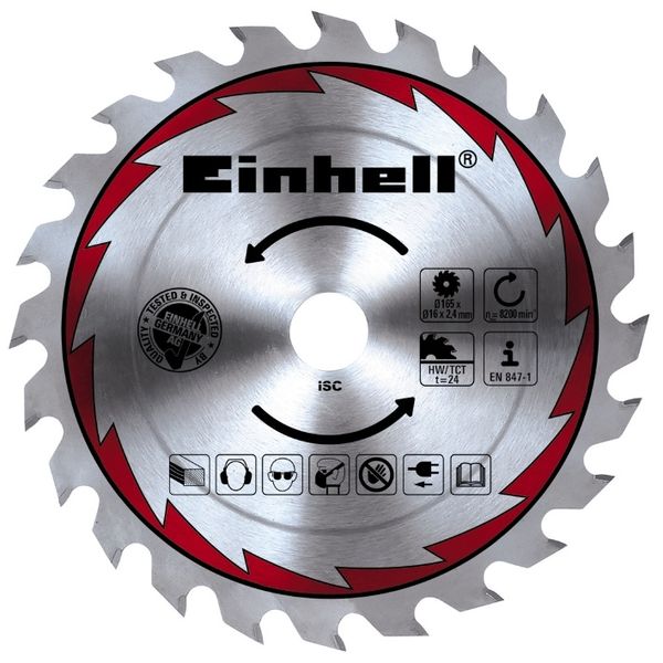 Пила циркулярна EINHELL TE-CS 165, 1200 Вт, 165х16 мм фото