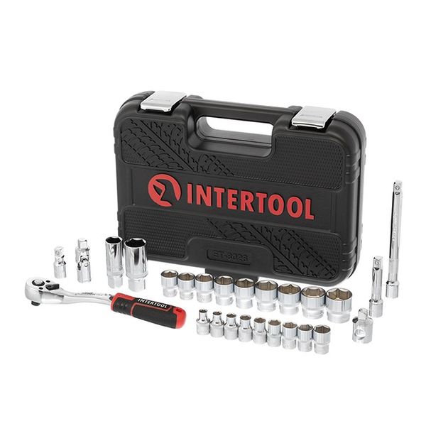 Набор инструментов INTERTOOL ET-8026, 3/8", М6-24 мм, 26 ед. фото