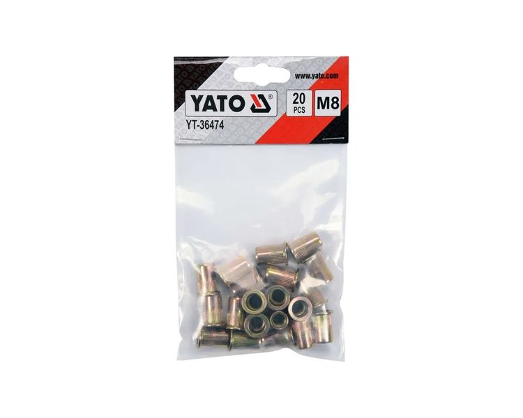 Заклепка резьбовая стальная М8 YATO YT-36474, 13 мм, 20 шт фото