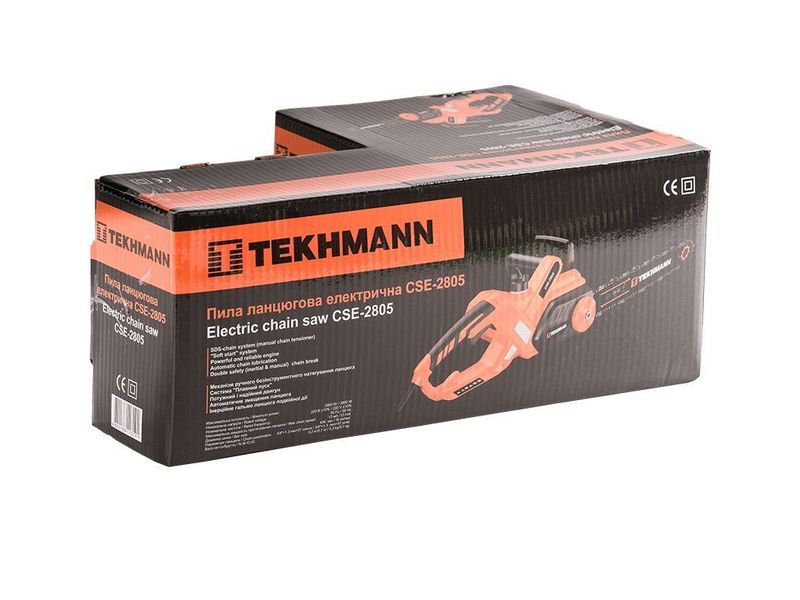 Электропила Tekhmann CSE-2805, 2.8 кВт, шина 40 см, цепь 57 звеньев фото