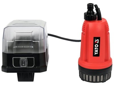 Насос занурювальний акумуляторний для води YATO YT-85283, 18 В, 33.3 л/хв, всмоктування до 1.5 м, подача до 21 м фото