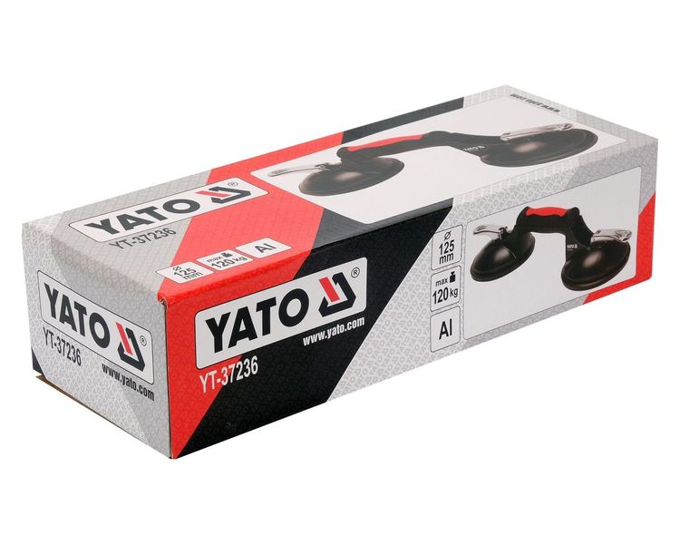 Присоска вакуумная двойная алюминиевая YATO YT-37236, 125 мм, до 120 кг фото