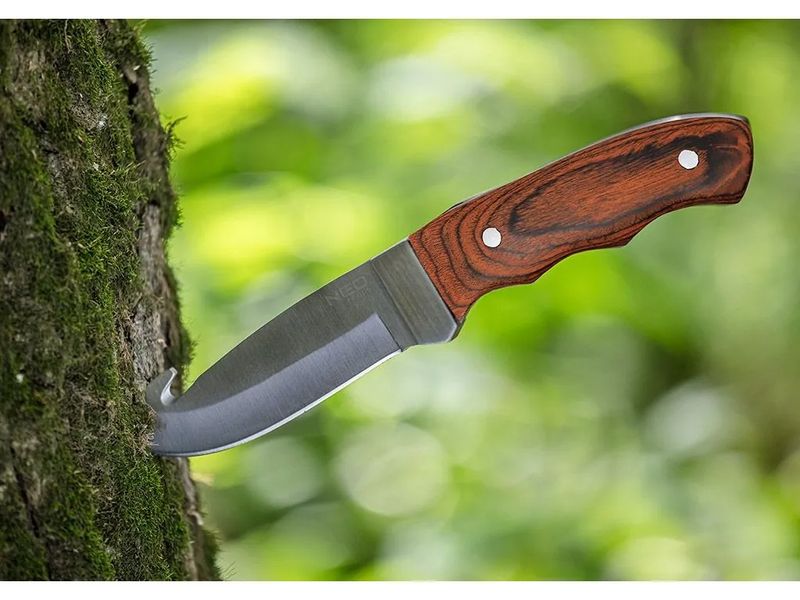Нож тактический нержавеющее лезвие 13 см NEO TOOLS 63-116, ручка дерево фото