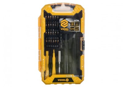 Набор инструментов для ремонта смартфонов VOREL 64384, PH-SL-TORX-HEX + принадлежности, 32 шт фото