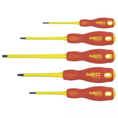 Neo Tools 04-220 набір викруток діелектричних 5 шт, VDE 1000V, PH-SL, сталь S2, TÜV фото