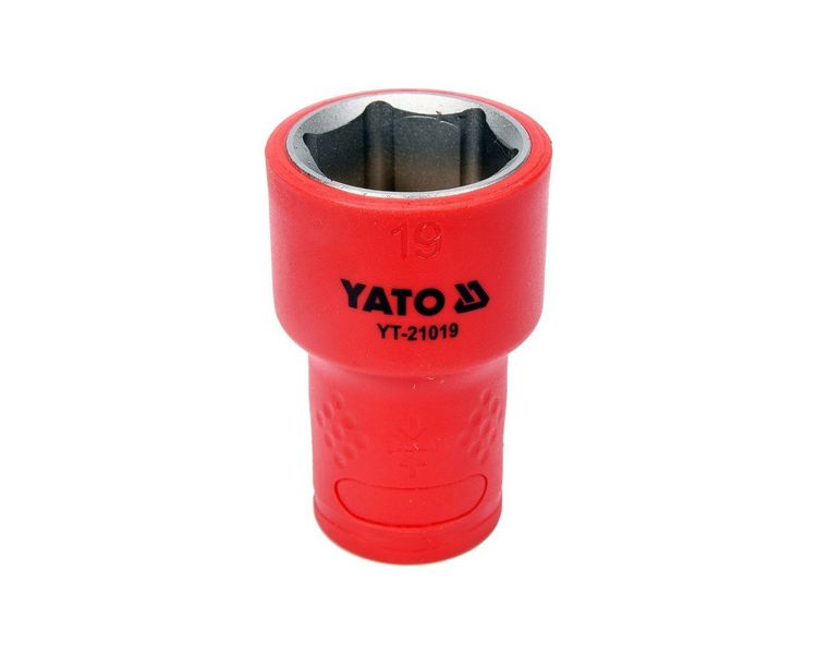 Головка торцевая диэлектрическая М19 YATO YT-21019, 3/8″, 47/30 мм, VDE до 1000 В фото
