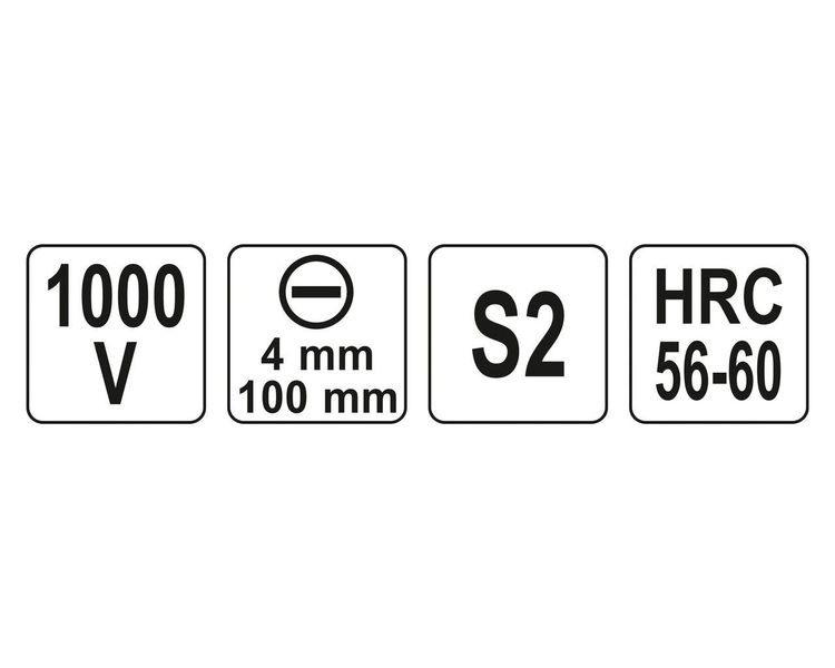 Отвертка диэлектрическая плоская SL4 YATO VDE 1000V, 100 мм фото