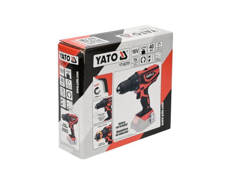 Шуруповерт акумуляторний YATO YT-82781, 18В, 40 Нм (корпус) фото
