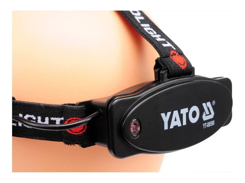 Водонепроницаемый LED фонарь на лоб YATO YT-08590 на батарейках, 3 Вт, 3 режима фото